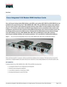 Cisco Integrated V.92 Modem WAN Interface Cards