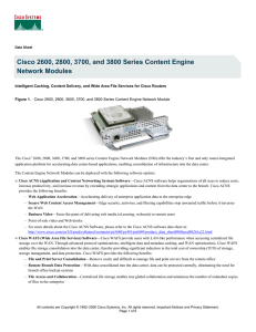 Cisco 2600, 2800, 3700, and 3800 Series Content Engine Network Modules