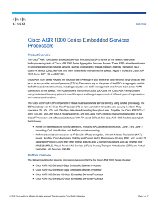 Cisco ASR 1000 Series Embedded Services Processors Product Overview