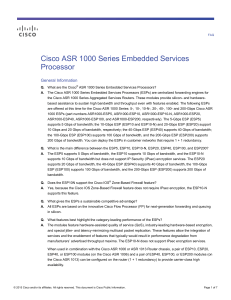 Cisco ASR 1000 Series Embedded Services Processor General Information