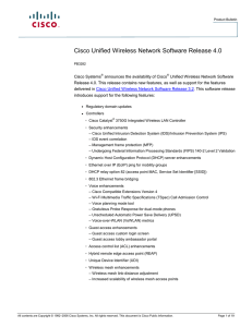 Cisco Unified Wireless Network Software Release 4.0