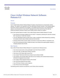 Cisco Unified Wireless Network Software Release 6.0 Overview