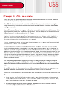 Changes to USS – an update Scheme Changes