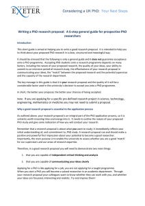 Considering a UK PhD:  Your Next Steps Writing a PhD research proposal:  A 6‐step general guide for prospective PhD 
