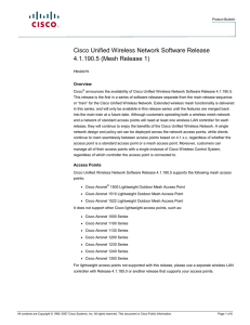 Cisco Unified Wireless Network Software Release 4.1.190.5 (Mesh Release 1) Overview