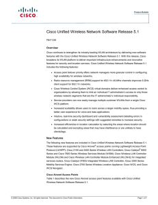 Cisco Unified Wireless Network Software Release 5.1 Overview