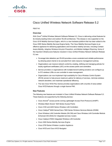 Cisco Unified Wireless Network Software Release 5.2  Overview