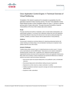 Cisco Application Control Engine: A Technical Overview of Virtual Partitioning