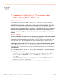 Connection Handling in the Cisco Application Control Engine (ACE30) Module