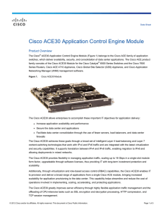 Cisco ACE30 Application Control Engine Module Product Overview