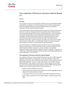 Cisco Application Performance Assurance Network Module 2.0 Overview