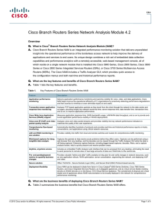 Cisco Branch Routers Series Network Analysis Module 4.2 Overview Q. A.