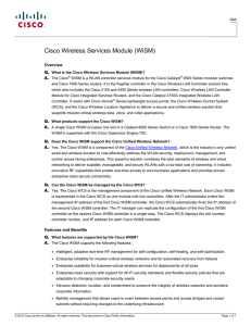 Cisco Wireless Services Module (WiSM) Overview Q. A.