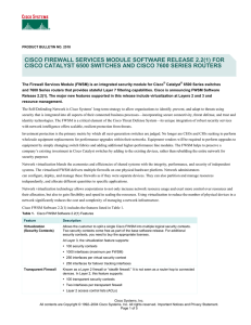 CISCO FIREWALL SERVICES MODULE SOFTWARE RELEASE 2.2(1) FOR