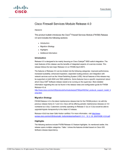 Cisco Firewall Services Module Release 4.0