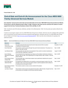 End-of-Sale and End-of-Life Announcement for the Cisco MDS 9000
