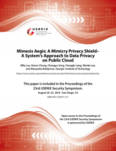 Mimesis Aegis: A Mimicry Privacy Shield– on Public Cloud