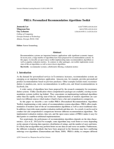 PREA: Personalized Recommendation Algorithms Toolkit Joonseok Lee 716@ .