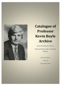 Catalogue of Professor Kevin Boyle Archive