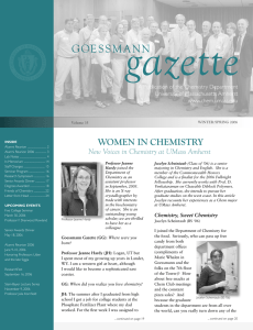 gazette GOE S S M A NN WOMEN IN CHEMISTRY