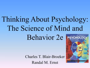 Thinking About Psychology: The Science of Mind and Behavior 2e Charles T. Blair-Broeker