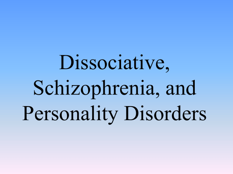 recent research study about schizophrenia and dissociative disorders