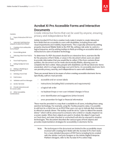 Acrobat XI Pro Accessible Forms and Interactive Documents