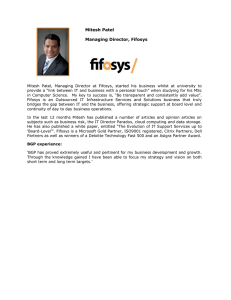 Mitesh Patel Managing Director, Fifosys