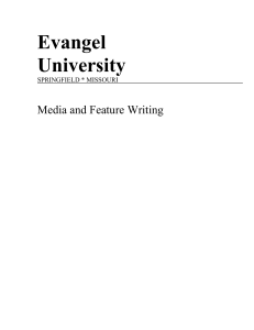 Evangel University  Media and Feature Writing