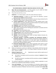 KMU Employee Service Statutes, 2008