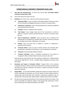 KHYBER MEDICAL UNIVERSITY TRANSPORT RULES, 2010