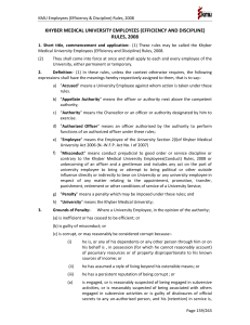 KHYBER MEDICAL UNIVERSITY EMPLOYEES (EFFICIENCY AND DISCIPLINE) RULES, 2008