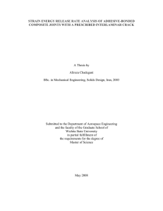 STRAIN ENERGY RELEASE RATE ANALYSIS OF ADHESIVE-BONDED