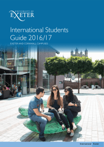 International Students Guide 2016/17 EXETER AND CORNWALL CAMPUSES