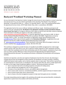 Backyard Woodland Workshop Planned