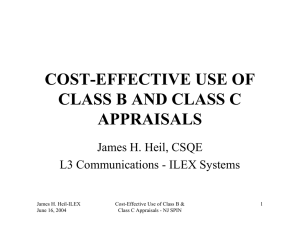 COST-EFFECTIVE USE OF CLASS B AND CLASS C APPRAISALS James H. Heil, CSQE