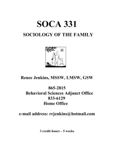 SOCA 331 SOCIOLOGY OF THE FAMILY