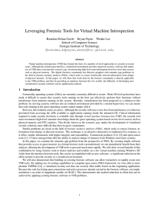 Leveraging Forensic Tools for Virtual Machine Introspection