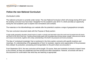 Follow the new National Curriculum Curriculum Links