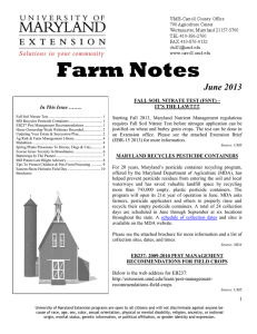 Farm Notes June 2013  FALL SOIL NITRATE TEST (FSNT) –