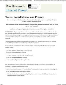 Teens, Social Media, and Privacy | Pew Research Center's Internet...