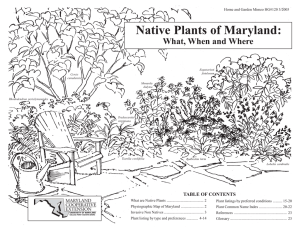 Native Plants of Maryland: What, When and Where