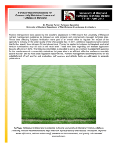 Fertilizer Recommendations for Commercially Maintained Lawns and Turfgrass in Maryland