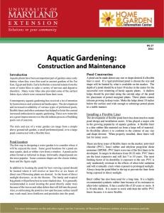 Aquatic Gardening: Construction and Maintenance Introduction Pond Construction