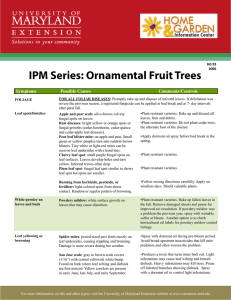 IPM Series: Ornamental Fruit Trees Symptoms Possible Causes Comments/Controls