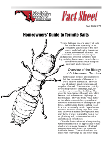 Homeowners’ Guide to Termite Baits Fact Sheet 772