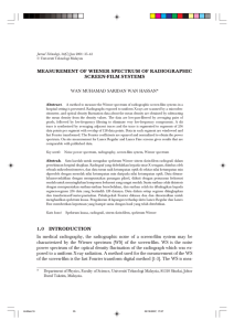 MEASUREMENT OF WIENER SPECTRUM OF RADIOGRAPHIC SCREEN-FILM SYSTEMS