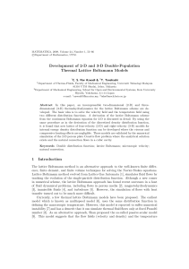 Development of 2-D and 3-D Double-Population Thermal Lattice Boltzmann Models T. Tanahashi