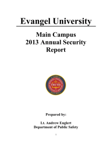Evangel University Main Campus 2013 Annual Security Report