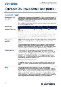Schroder UK Real Estate Fund (SREF)  Schroders Investment Report